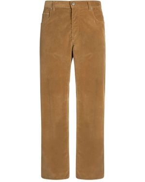 Etro Straight-Leg Corduroy Trousers - Natural