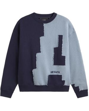 Axel Arigato Paneled Frayed Sweatshirt - Blue