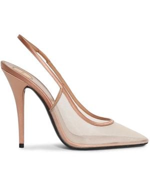 Saint Laurent Anita Mesh Slingback Court Shoes - White