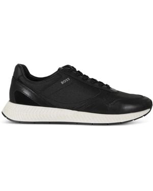 BOSS Titanium Runn Panelled Trainers - Black