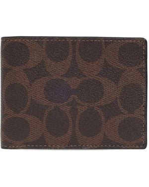 COACH Portefeuille À Motif Monogrammé - Marron