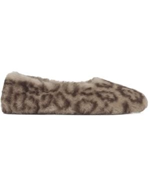 Apparis Magda Leopard-Print Faux-Fur Slippers - Natural