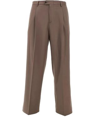 BRERAS Milano Geknöpfte Hose mit Falten - Braun