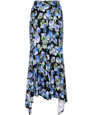 Philosophy Di Lorenzo Serafini Floral-Print Midi Skirt - Blue