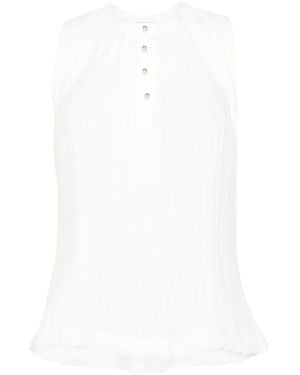 Lanvin プリーツ ノースリーブトップ - ホワイト
