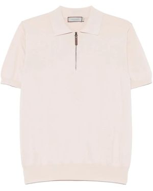 Canali ジップアップ ポロシャツ - ピンク