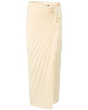 Roberto Cavalli Wrap-Style Pleated Midi Skirt - White