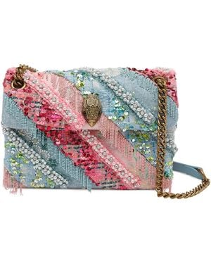 Kurt Geiger Medium Kensington Fringes Cross Body Bag - Grey