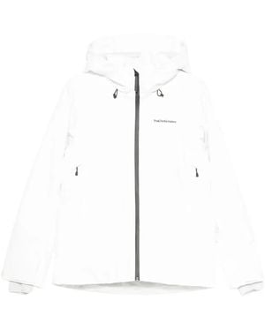 Peak Performance Hooded Logo-Print Jacket - White