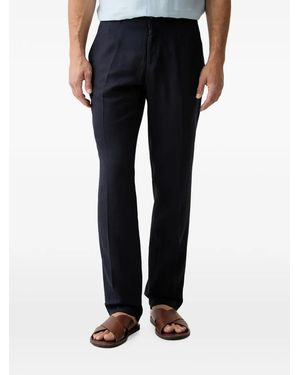 Guess Pressed-Crease Straight-Leg Trousers - Black