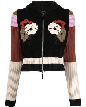 Etro Cárdigan con capucha y cremallera - Negro