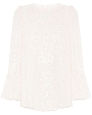Needle & Thread Raindrop Sequinned Blouse - White