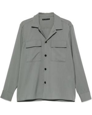 Low Brand Flap-Pocket Shirt Jacket - Grey