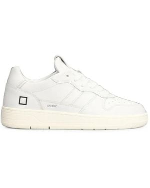Date Court 2.0 Basic Perforated Paneled Low-Top Sneakers - White