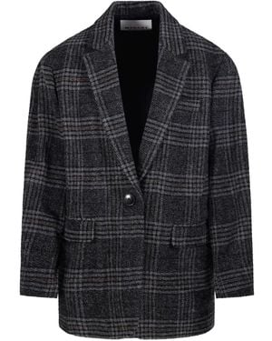 Isabel Marant チェック シングルジャケット - ブラック