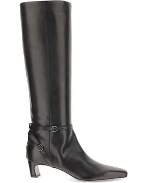 Sartore 30Mm Buckle-Strap Leather Boots - Black