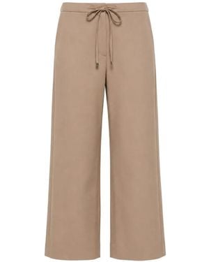 Max Mara Floria Drawstring Wide-Leg Pants - Natural