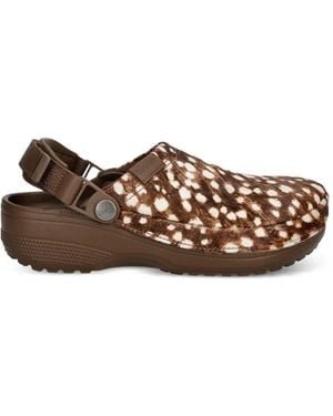 Crocs™ Fawn-Print Touch-Strap Slides - Brown