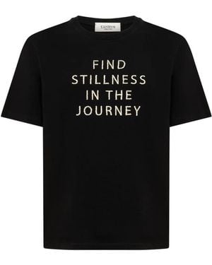 Laneus T-Shirt À Slogan Brodé - Black