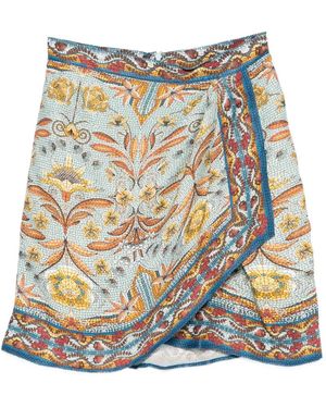 FARM Rio Mosaic Garden Mini Wrap Skirt - White