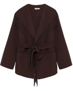 Jonathan Simkhai Fringe-trimmed coat - Marrón