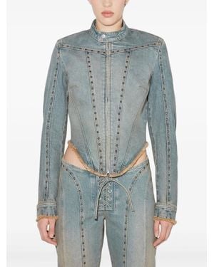 MISBHV Sunset Stud-Embellished Denim Jacket - Blue