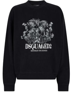 DSquared² Sweat Imprimé À Motif Singe - Black
