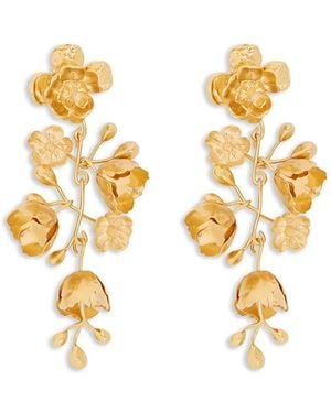 Chloé Floral-Detail Drop Earrings - Metallic