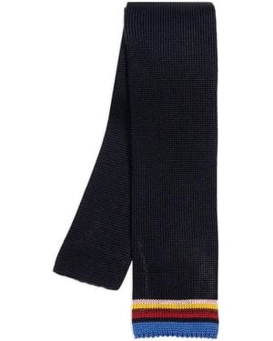 Paul Smith Striped Silk Tie - Blue