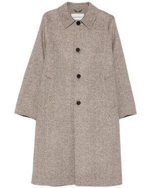 Amaranto Herringbone-Pattern Raglan-Sleeve Coat - Gray