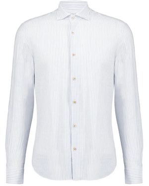 Boglioli Striped Long-Sleeved Shirt - White