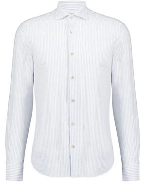 Boglioli Striped Long-Sleeved Shirt - White