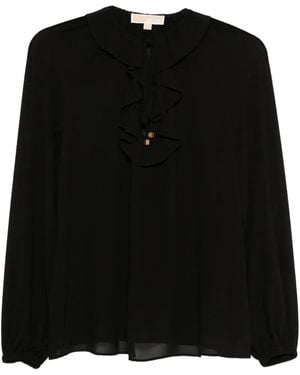 MICHAEL Michael Kors Blouse Met Ruches - Zwart