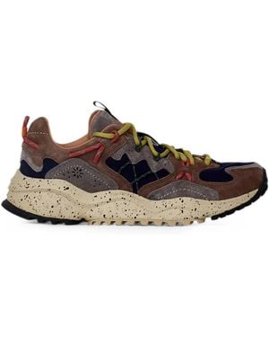 Flower Mountain Yamabushi Suede-Panelled Trainers - White