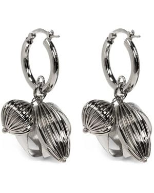 Marni Charm-Detail Hoop Earrings - Metallic