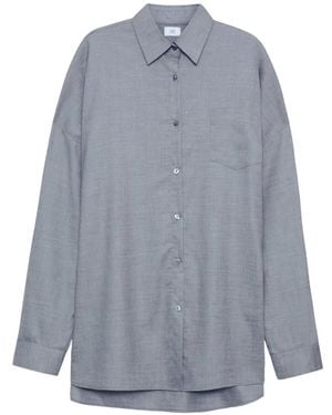 Adam Lippes Chest-Pocket Relaxed-Fit Shirt - Gray