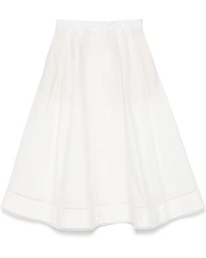 Rohe Ladder-Embroidered Poplin Midi Skirt - White