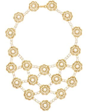 Kenneth Jay Lane Flower Cluster Bib ネックレス - メタリック
