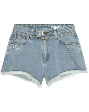 Aape By A Bathing Ape Pantalones vaqueros cortos deshilachados - Azul