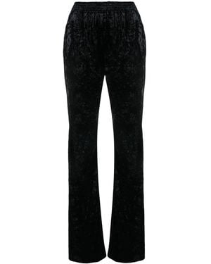 Saint Laurent Wide-Leg Velvet Trousers - Black