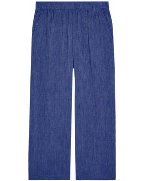 Eileen Fisher Pantalones Anchos Con Cintura Elástica - Azul