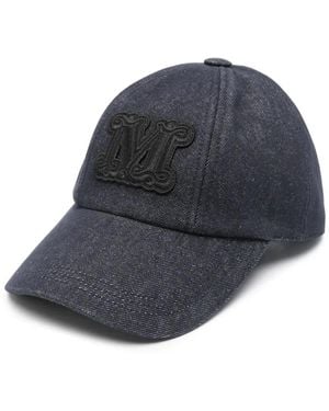 Max Mara Logo-Patch Denim Cap Hat - Blue