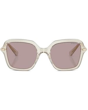 Swarovski Geometric-Frame Sunglasses - Pink