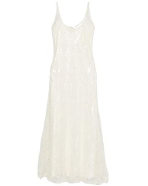 Fabiana Filippi Crochet-Knit Sleeveless Midi Dress - White