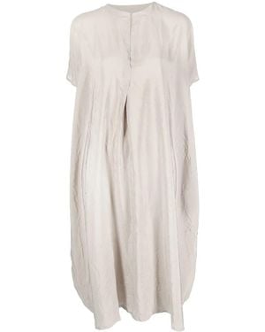 Daniela Gregis Midi-Hemdkleid Aus Seide - Weiß