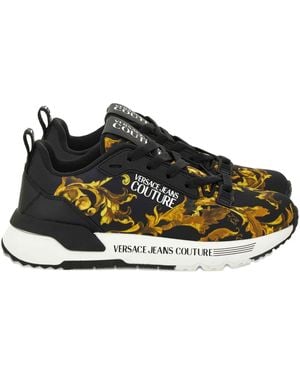 Versace Jeans Couture Dynamic Baroque-Print Trainers - Black