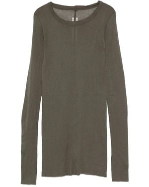Rick Owens Raw-Edge Long-Sleeve T-Shirt - Green