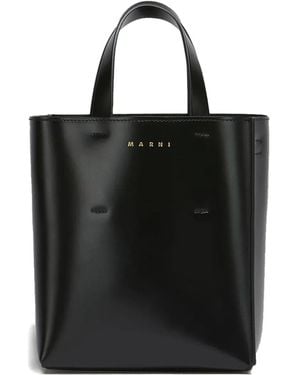 Marni Museo Mini Leather Tote Bag - Black