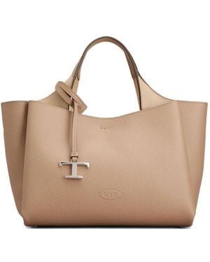 Tod's Mini Leather Tote Bag - Natural