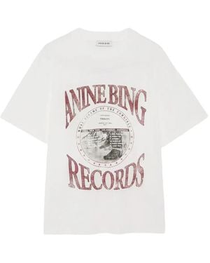 Anine Bing Cade T-Shirt Ab Records - White